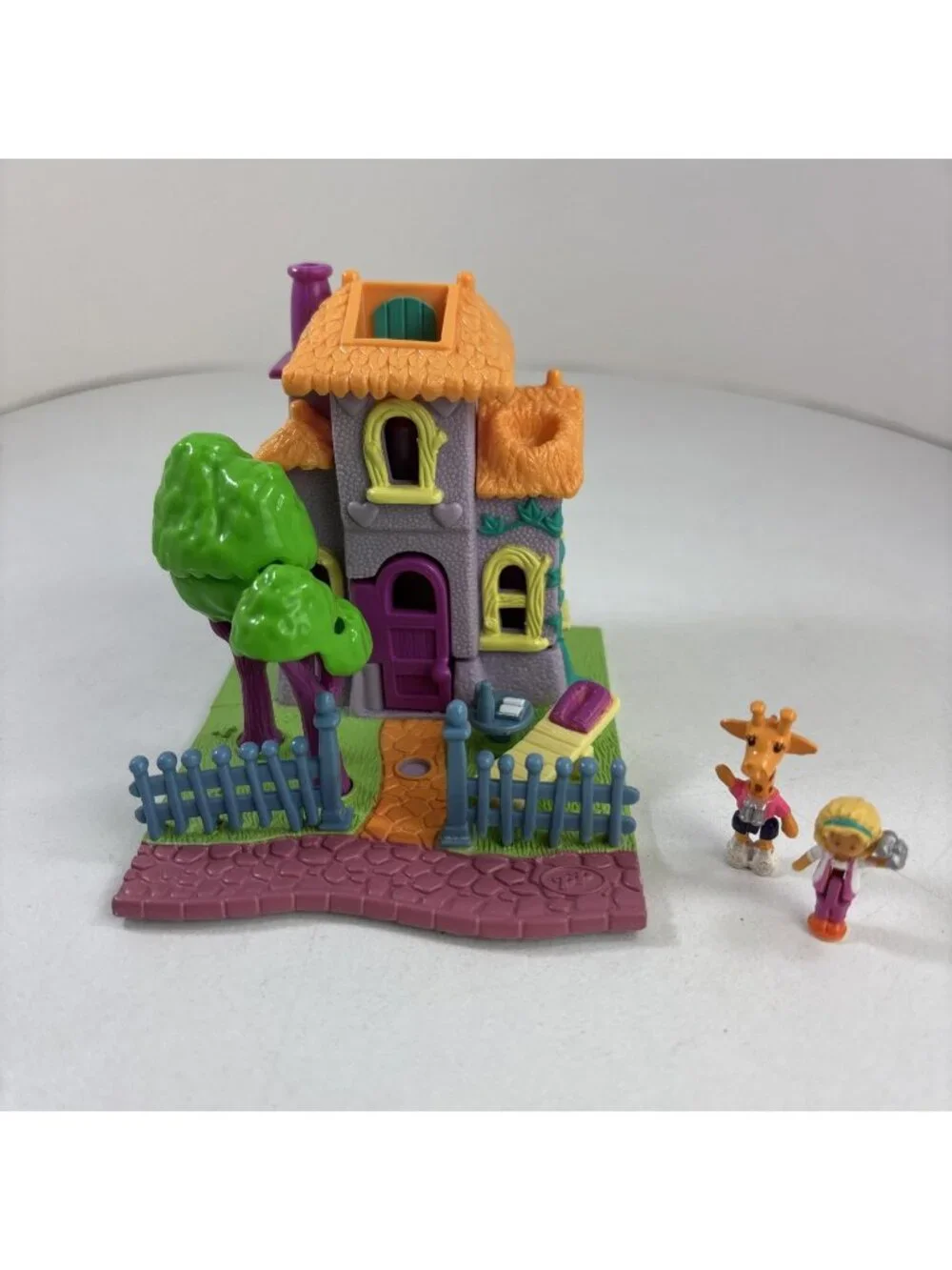 VTG 94 Bluebird Polly Pocket GIRAFFE HOUSE Animal Wonderland 2 Figures